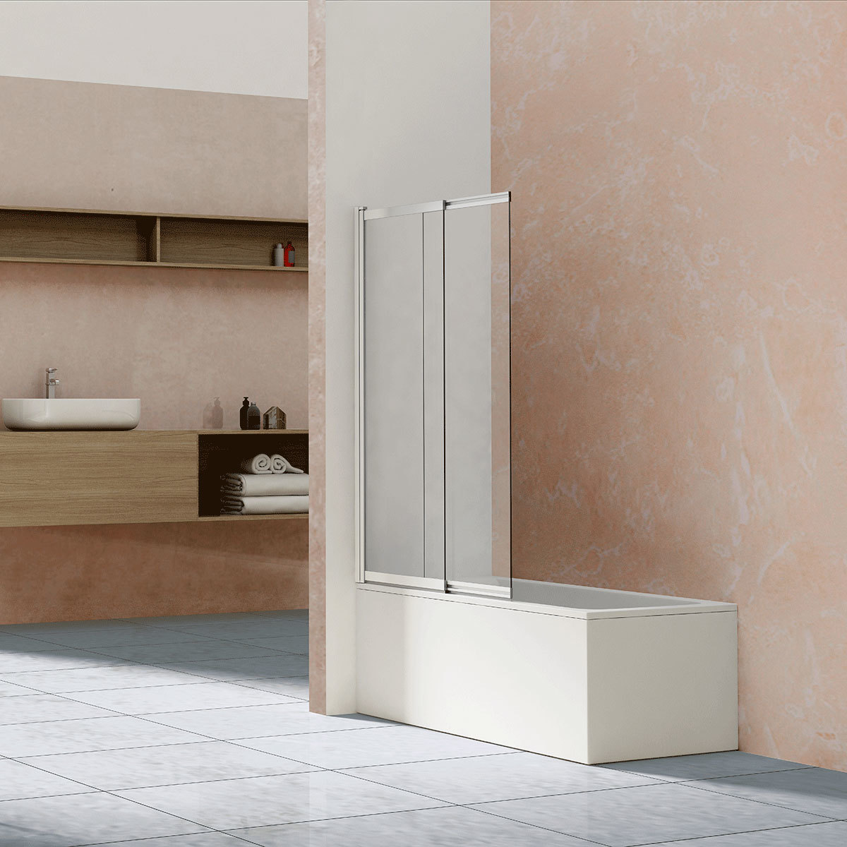 Шторка на ванну Vincea VSB-1E100CL 1000*1450 мм (хром/прозрачное)