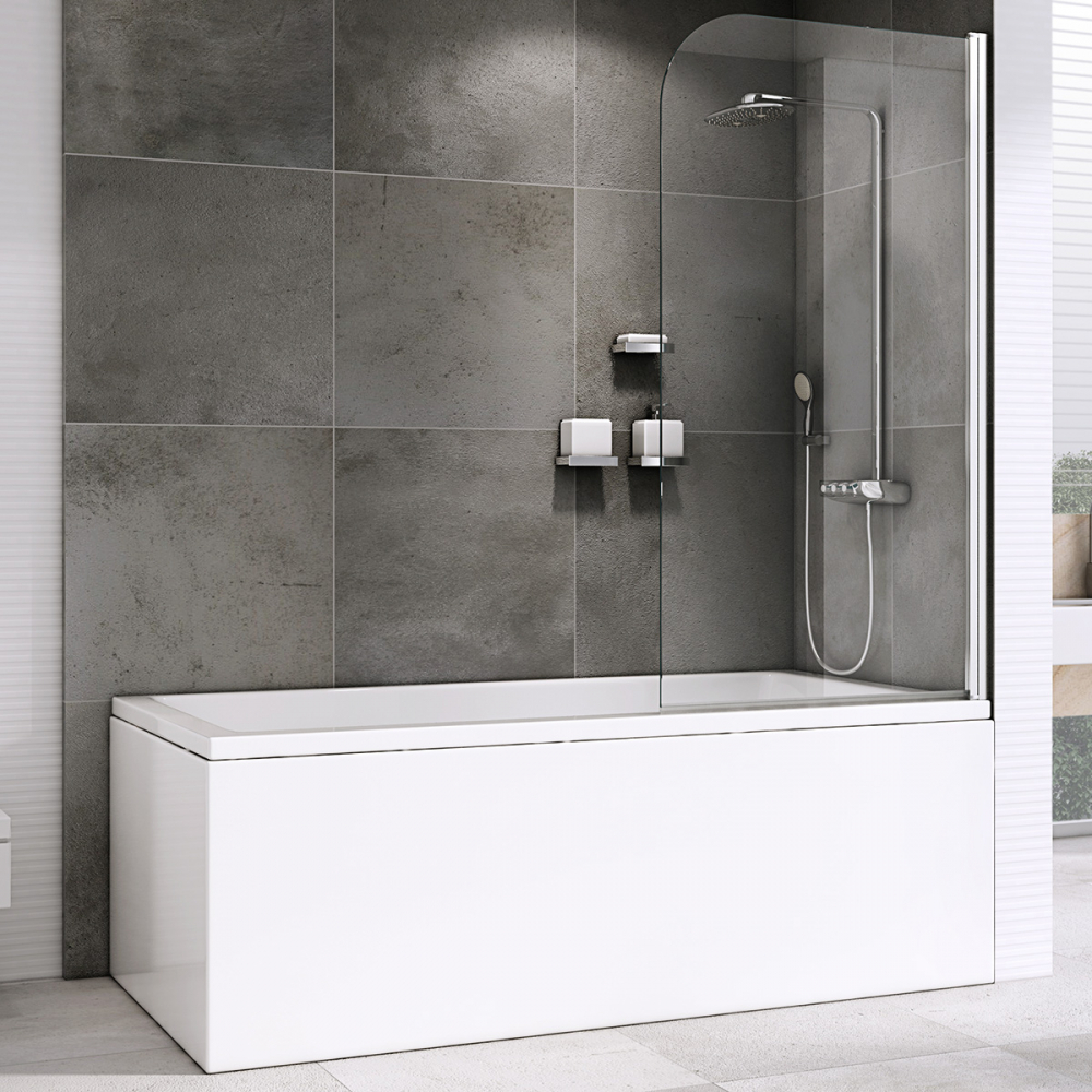 Шторка на ванну Abber Ewiges Wasser AG52100 1015*1400 мм (хром/прозрачное)