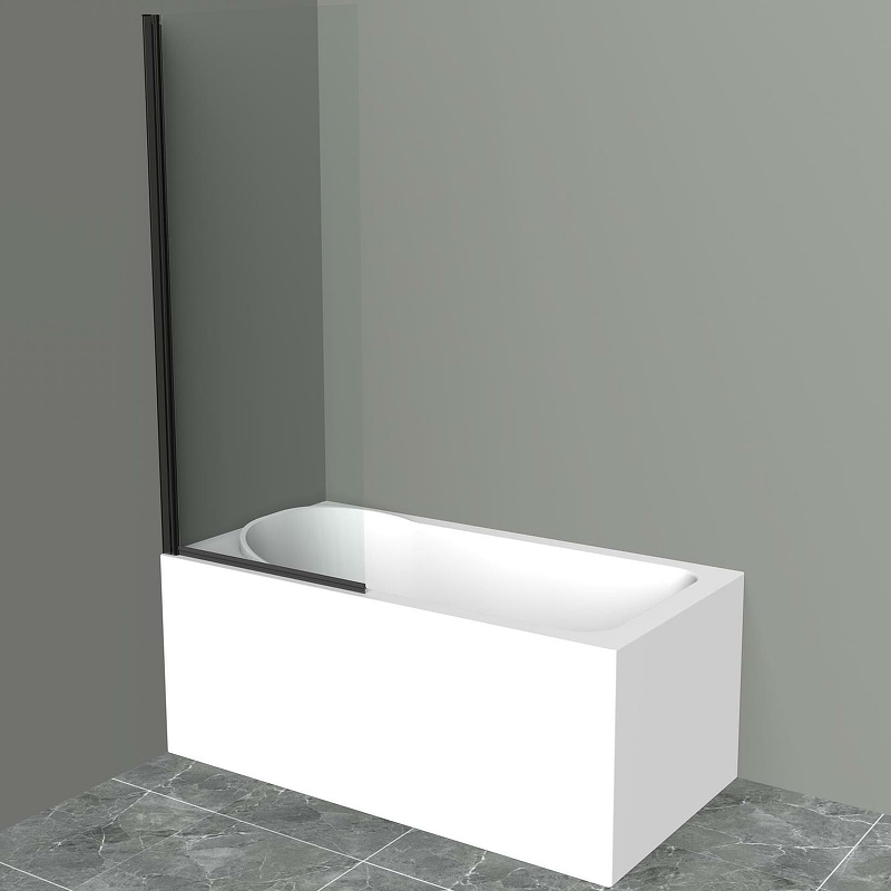 Шторка на ванну BelBagno UNO-V-1-90/150-C-NERO 900*1500 мм (черный матовый/прозрачное)