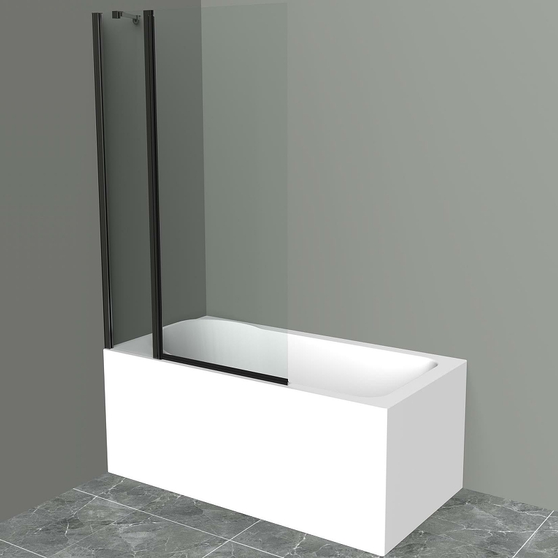 Шторка на ванну BelBagno UNO-V-11-100/150-C-NERO 1000*1500 мм (черный матовый/прозрачное)