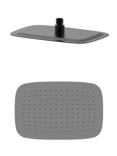 Верхний душ Wonzon & Woghand WW-88DP03-BGM 300*200 мм (тёмный графит)
