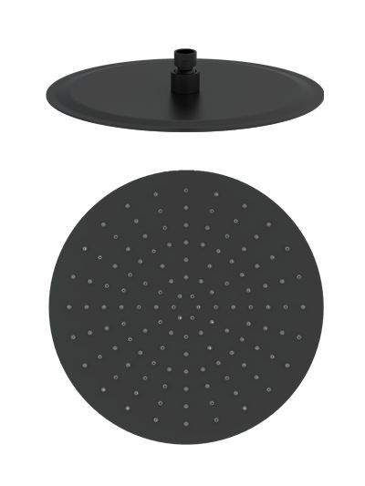 Верхний душ Wonzon & Woghand WW-88DP04-MB 300*300 мм (чёрный матовый)