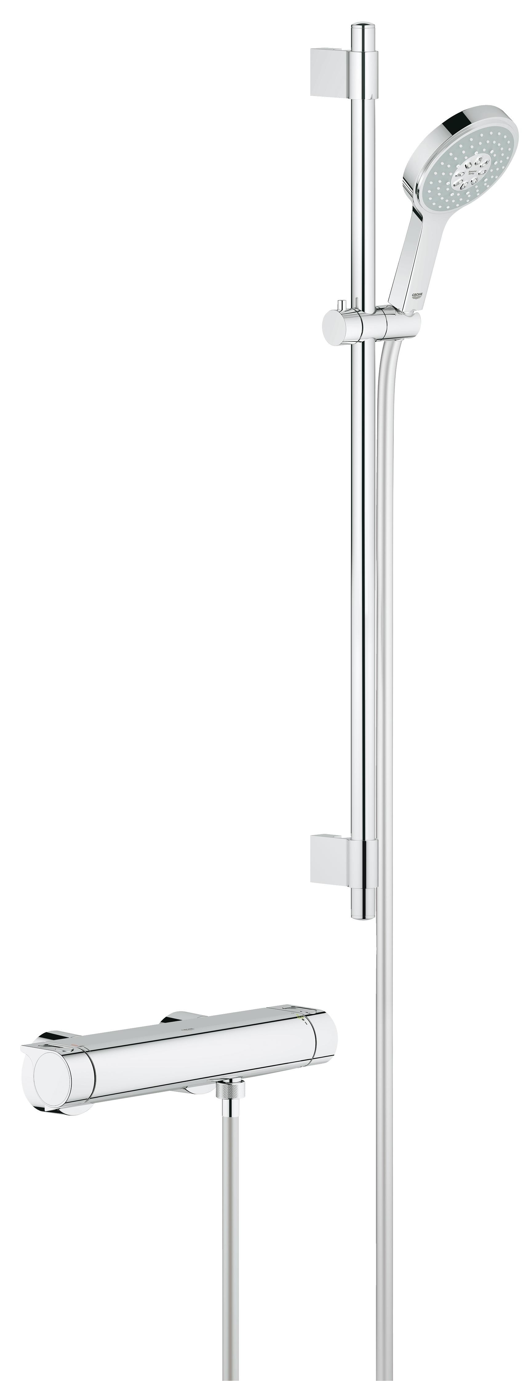 Термостат для душа GROHE Grohtherm 2000 с душевым гарнитуром (штанга 900 мм), хром 34482001