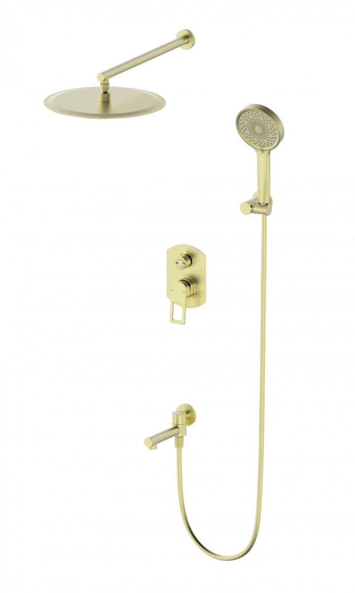 Встраиваемая душевая система Wonzon & Woghand FRAME WW-88939010-BG (брашированное золото)