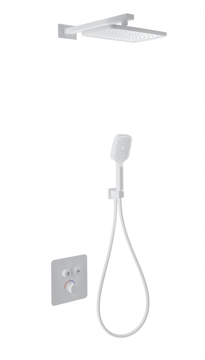 Встраиваемая душевая система Wonzon & Woghand WW-B4003-MW (белый матовый) с термостатом