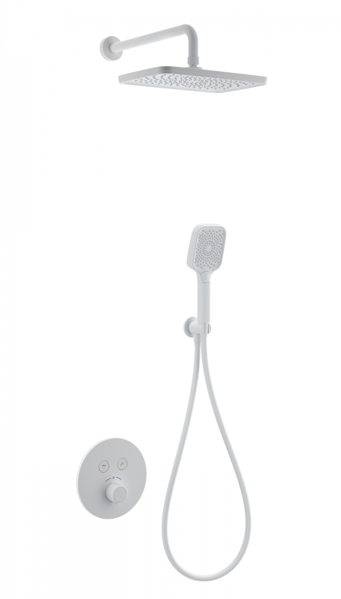 Встраиваемая душевая система Wonzon & Woghand WW-D2017-A-MW (белый матовый) с термостатом