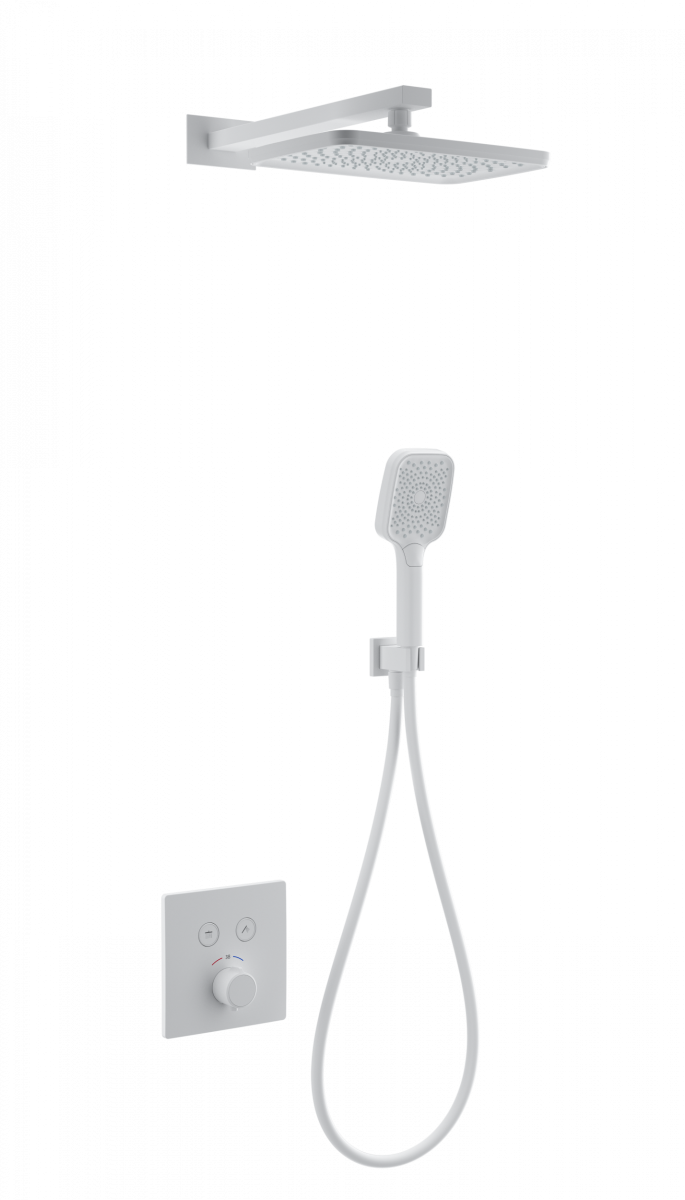 Встраиваемая душевая система Wonzon & Woghand WW-D2017-B-MW (белый матовый) с термостатом