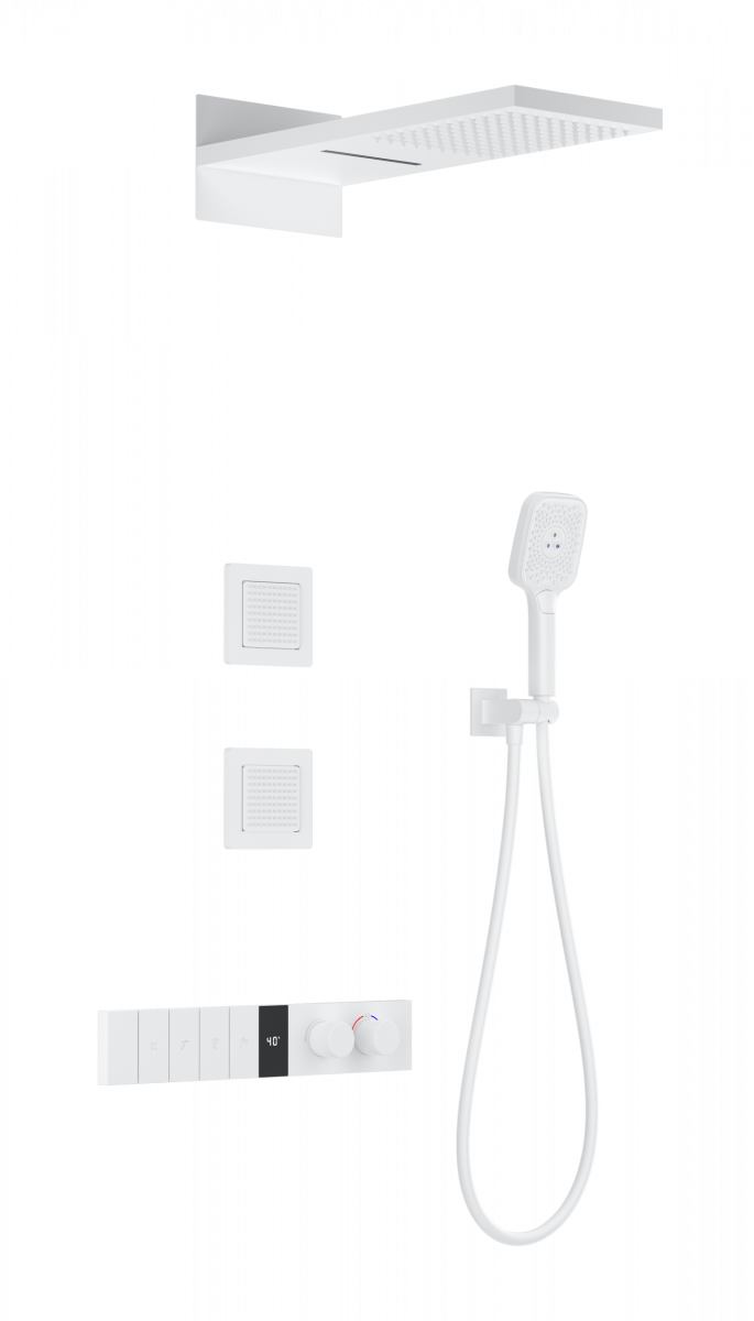 Встраиваемая душевая система Wonzon & Woghand WW-D4538-A-MW (белый матовый) с термостатом
