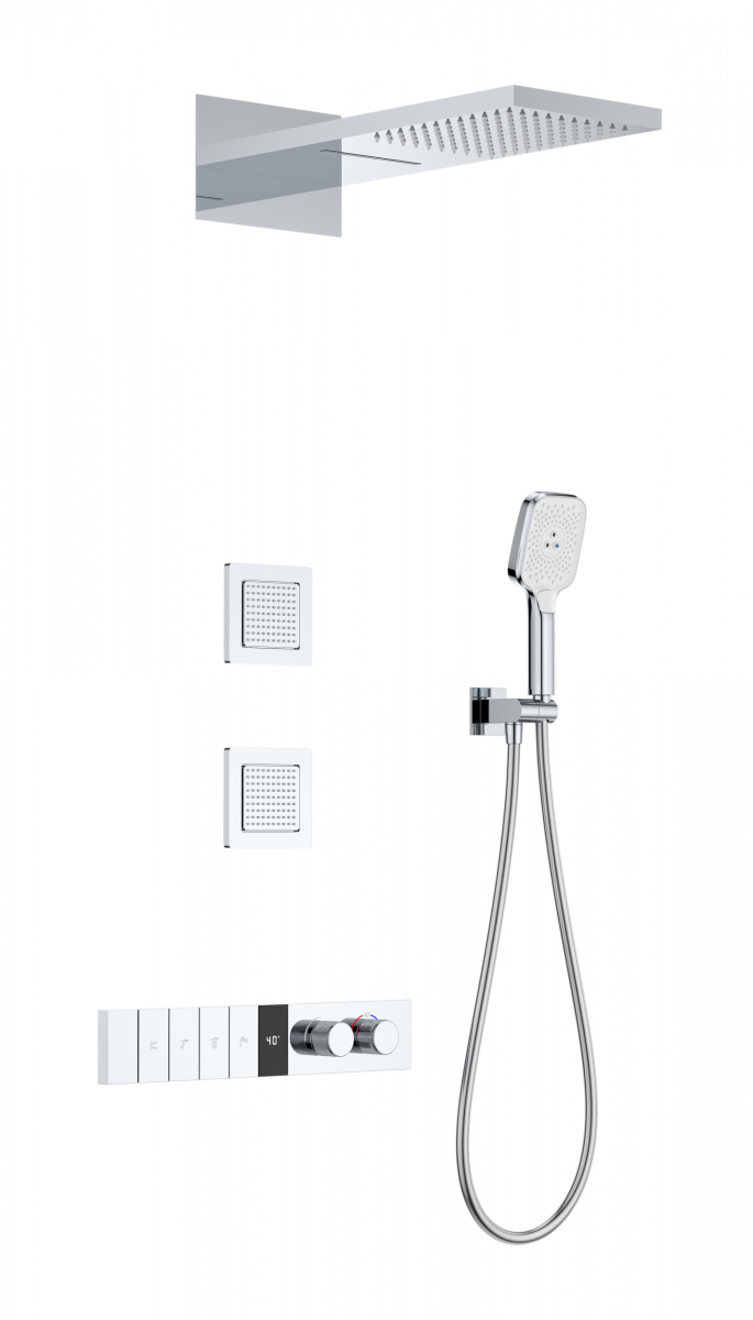 Встраиваемая душевая система Wonzon & Woghand WW-D4538-A-CR (хром) с термостатом