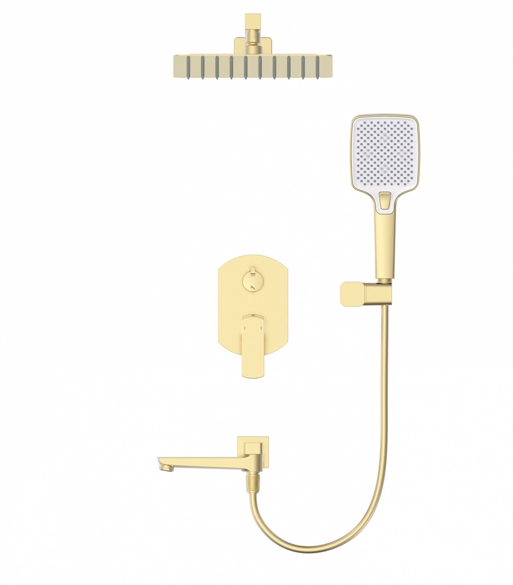 Встраиваемая душевая система Wonzon & Woghand FORZA WW-939031-BG (брашированное золото)