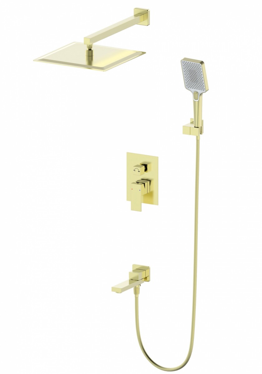 Встраиваемая душевая система Wonzon & Woghand CUBE WW-88939016-BG (брашированное золото)