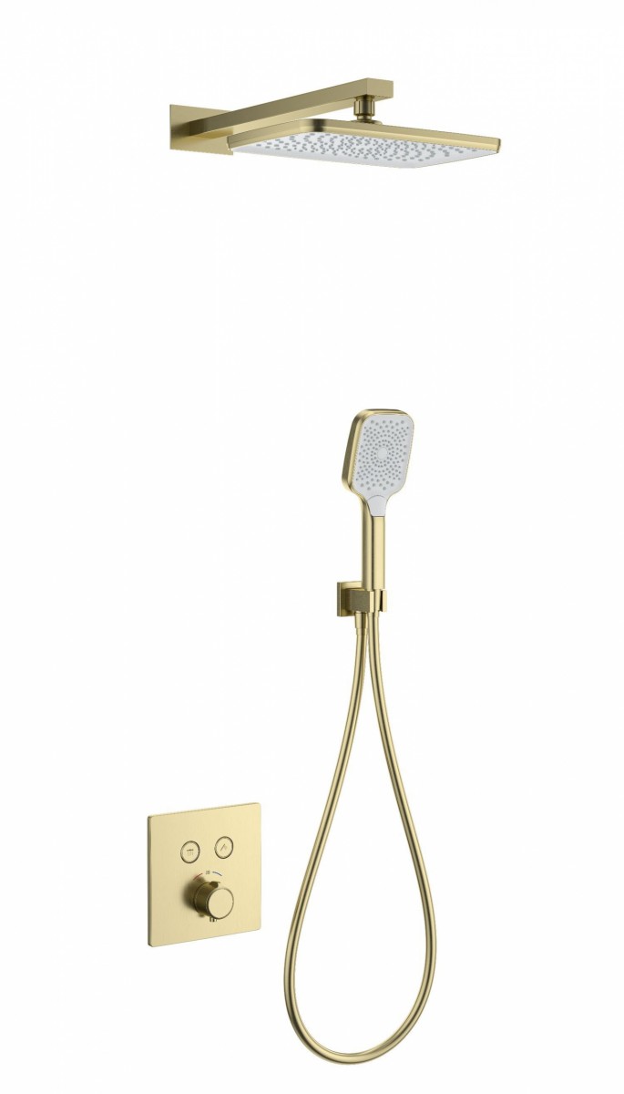 Встраиваемая душевая система Wonzon & Woghand WW-D2017-B-BG (брашированное золото) с термостатом
