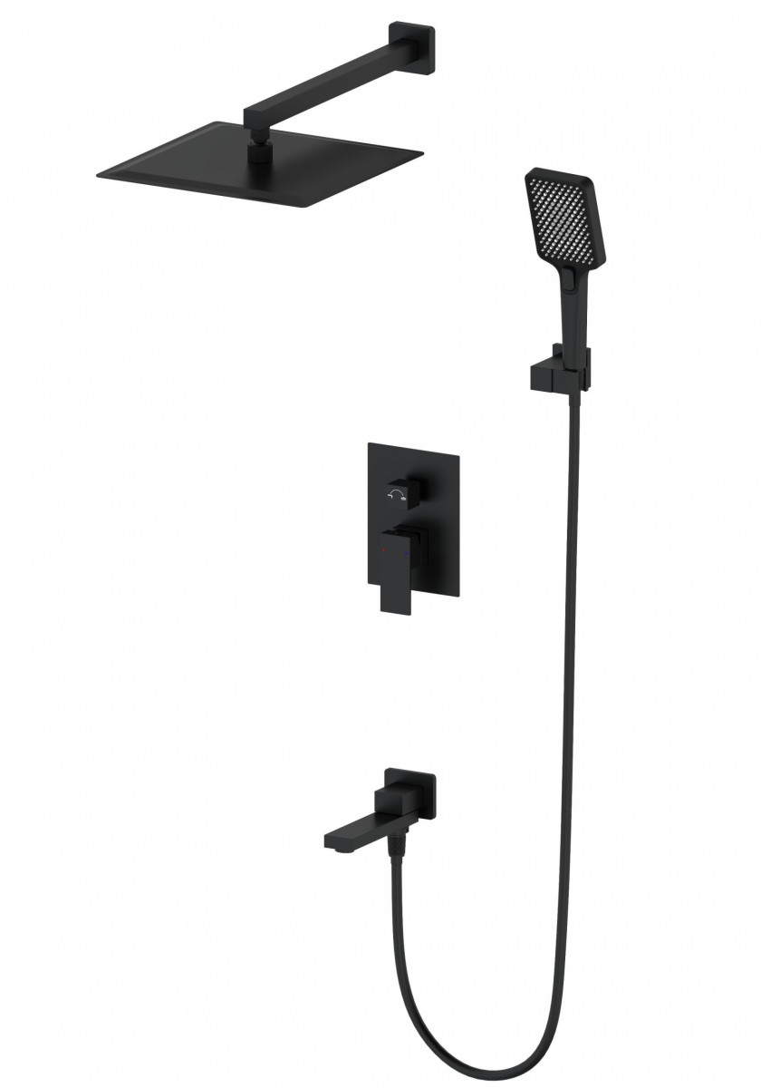 Встраиваемая душевая система Wonzon & Woghand CUBE WW-88939016-MB (чёрный матовый)