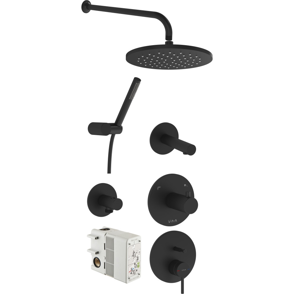 Встраиваемая душевая система Vitra Origin A49284EXP (чёрный матовый)