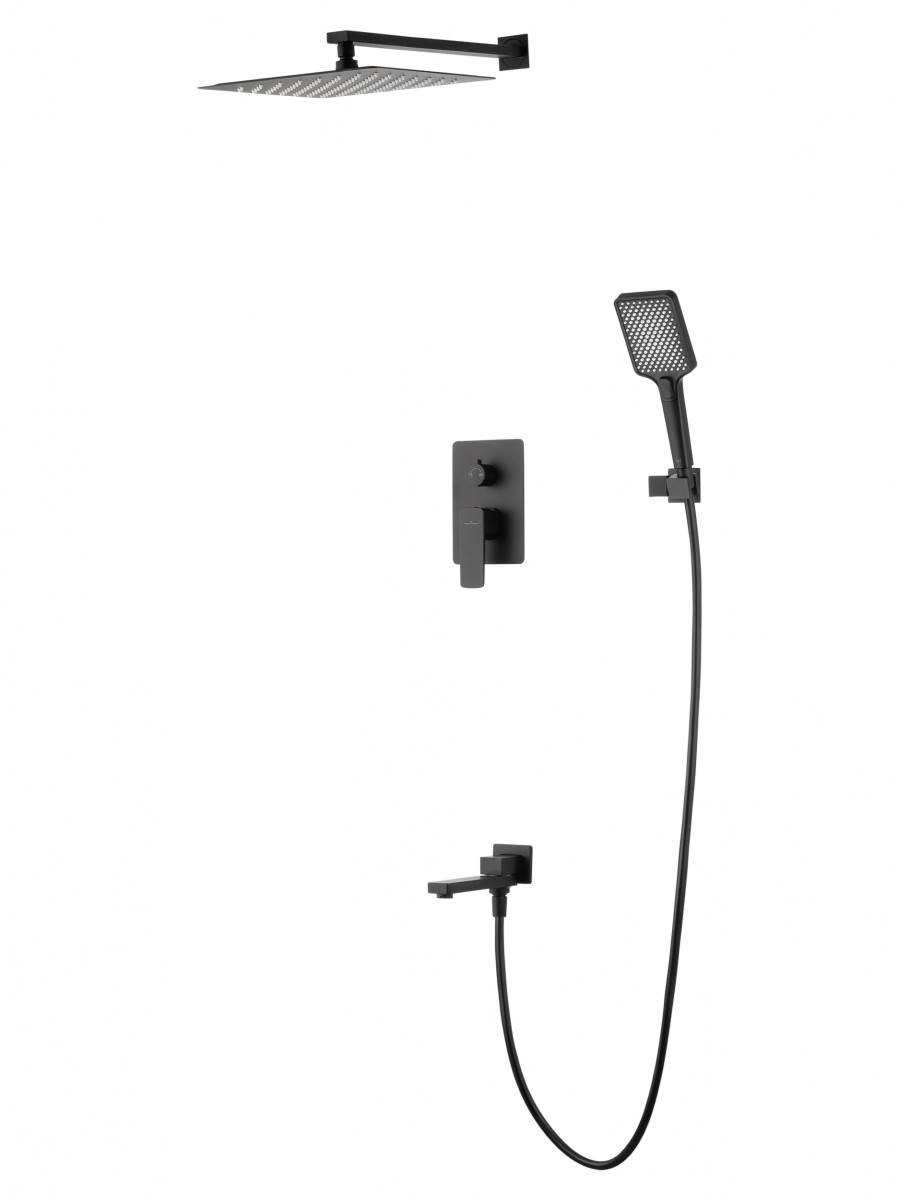 Встраиваемая душевая система Wonzon & Woghand EDGE WW-88939003-MB (чёрный матовый)