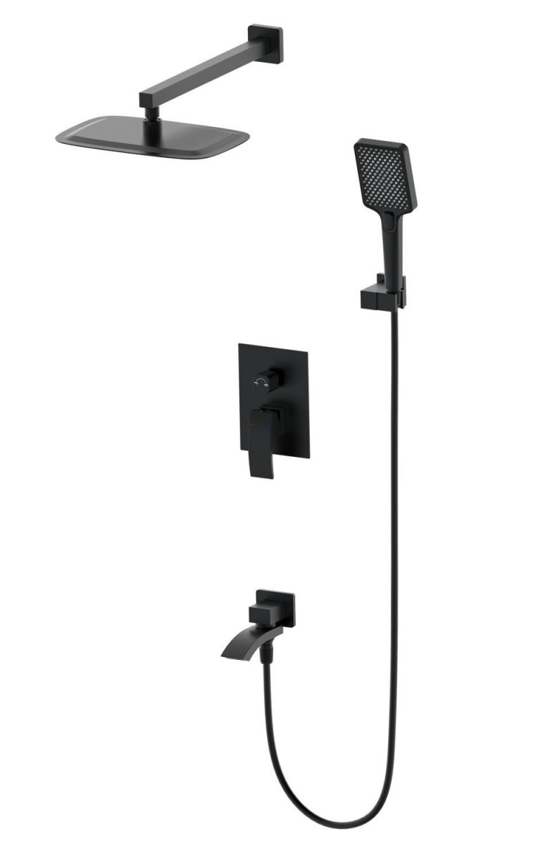 Встраиваемая душевая система Wonzon & Woghand FIT WW-88939009A-MB (чёрный матовый)