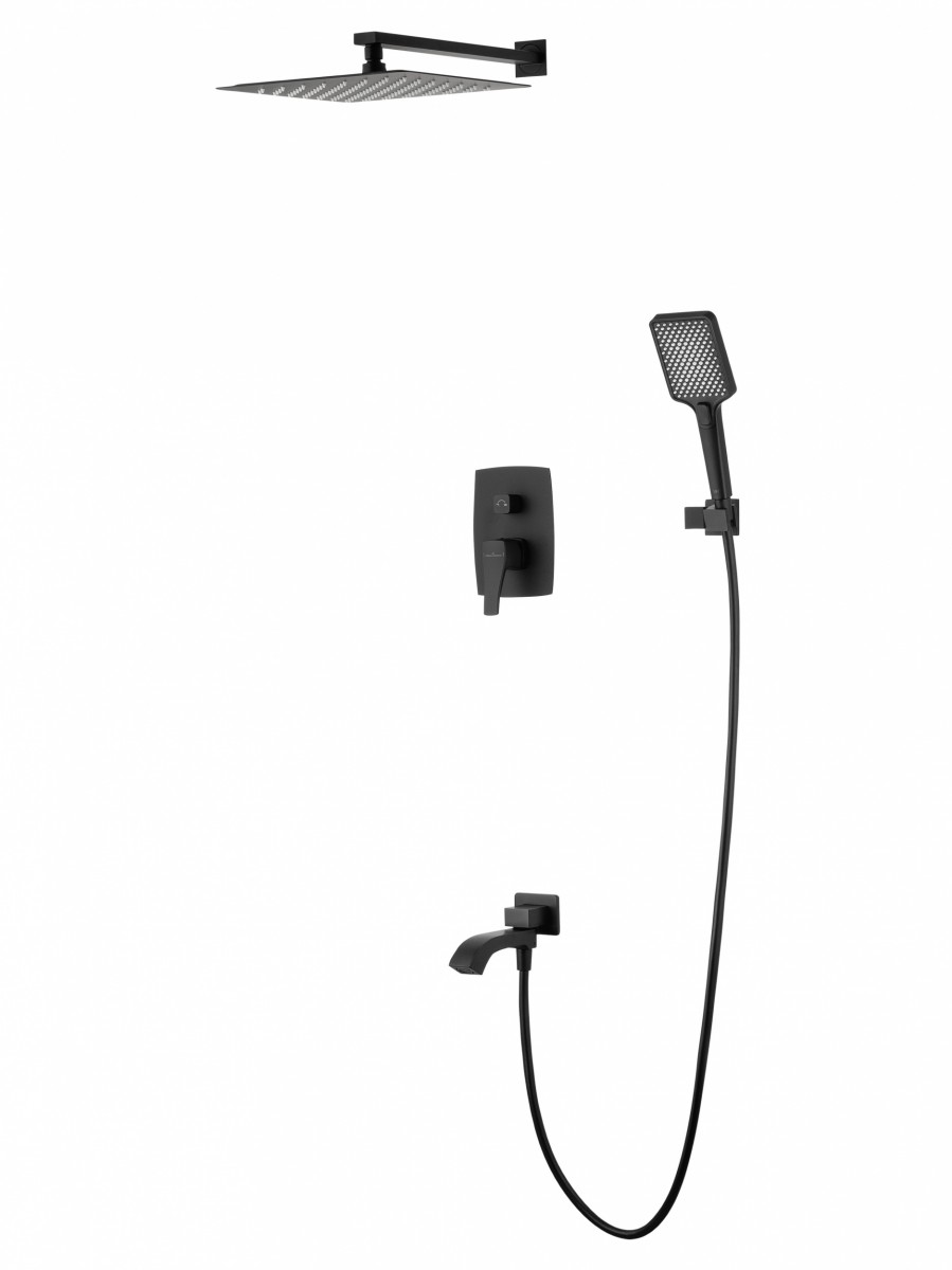 Встраиваемая душевая система Wonzon & Woghand FLEX WW-88939072-MB (чёрный матовый)