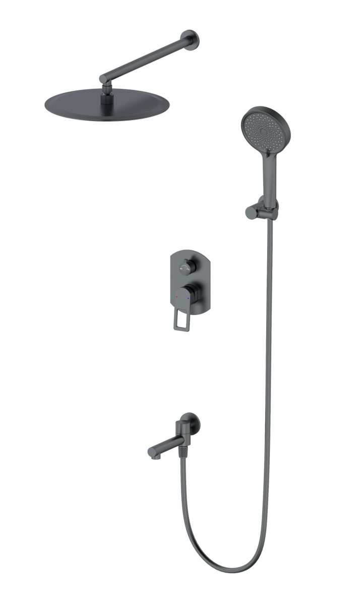 Встраиваемая душевая система Wonzon & Woghand FRAME WW-88939010-BGM (тёмный графит)