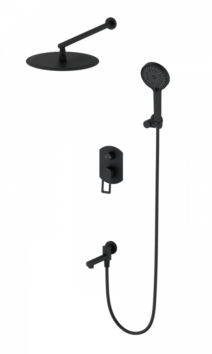 Встраиваемая душевая система Wonzon & Woghand FRAME WW-88939010-MB (чёрный матовый)