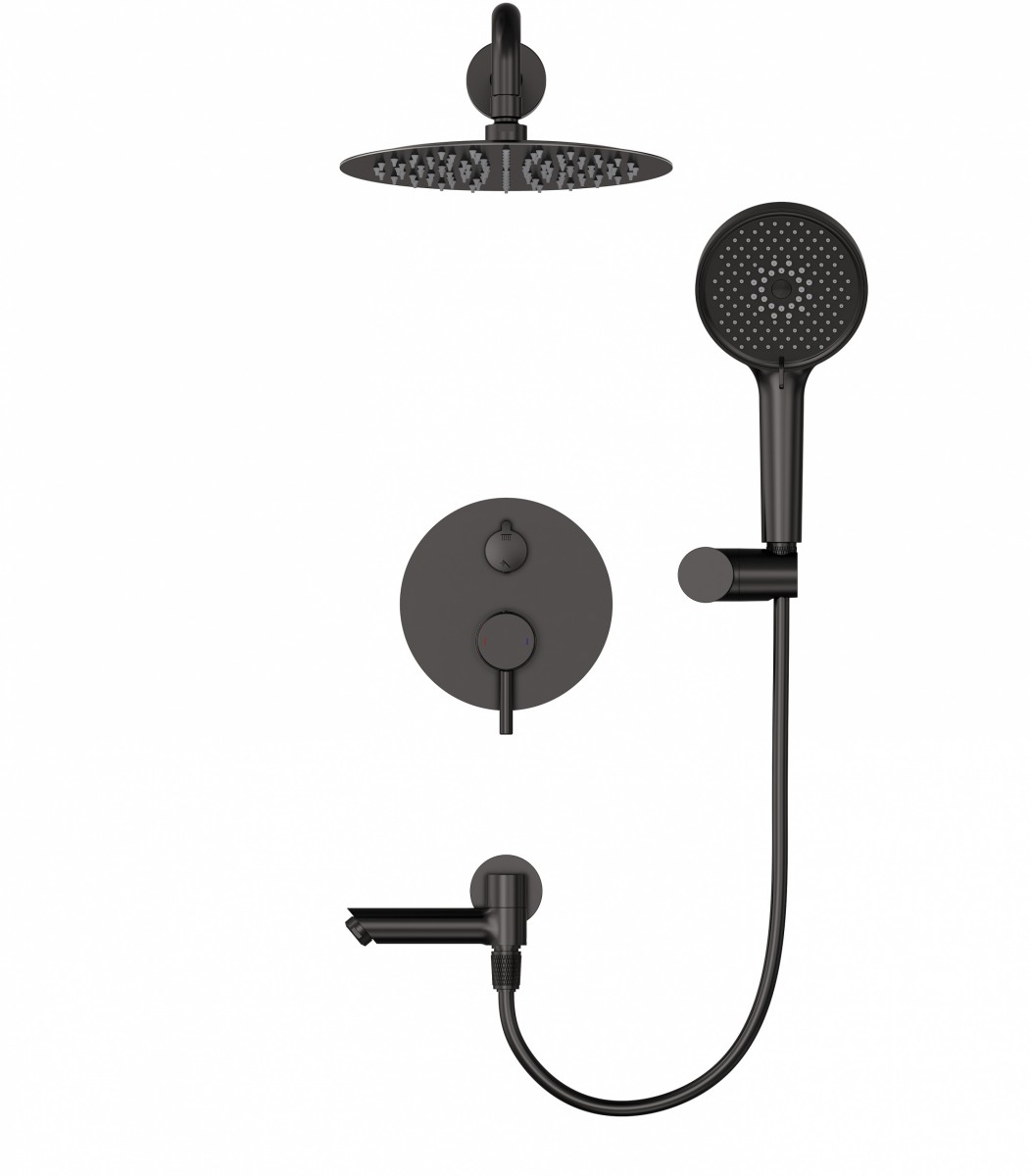 Встраиваемая душевая система Wonzon & Woghand SOLO WW-939032-BGM (тёмный графит)