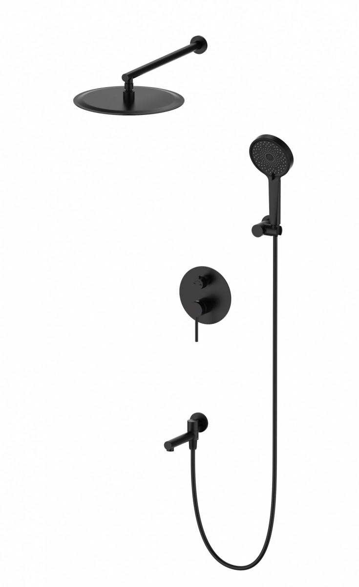 Встраиваемая душевая система Wonzon & Woghand STICK WW-88939017-MB (чёрный матовый)