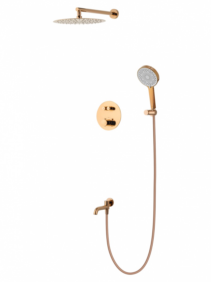 Встраиваемая душевая система Wonzon & Woghand STICK WW-88929010-RG (розовое золото) с термостатом