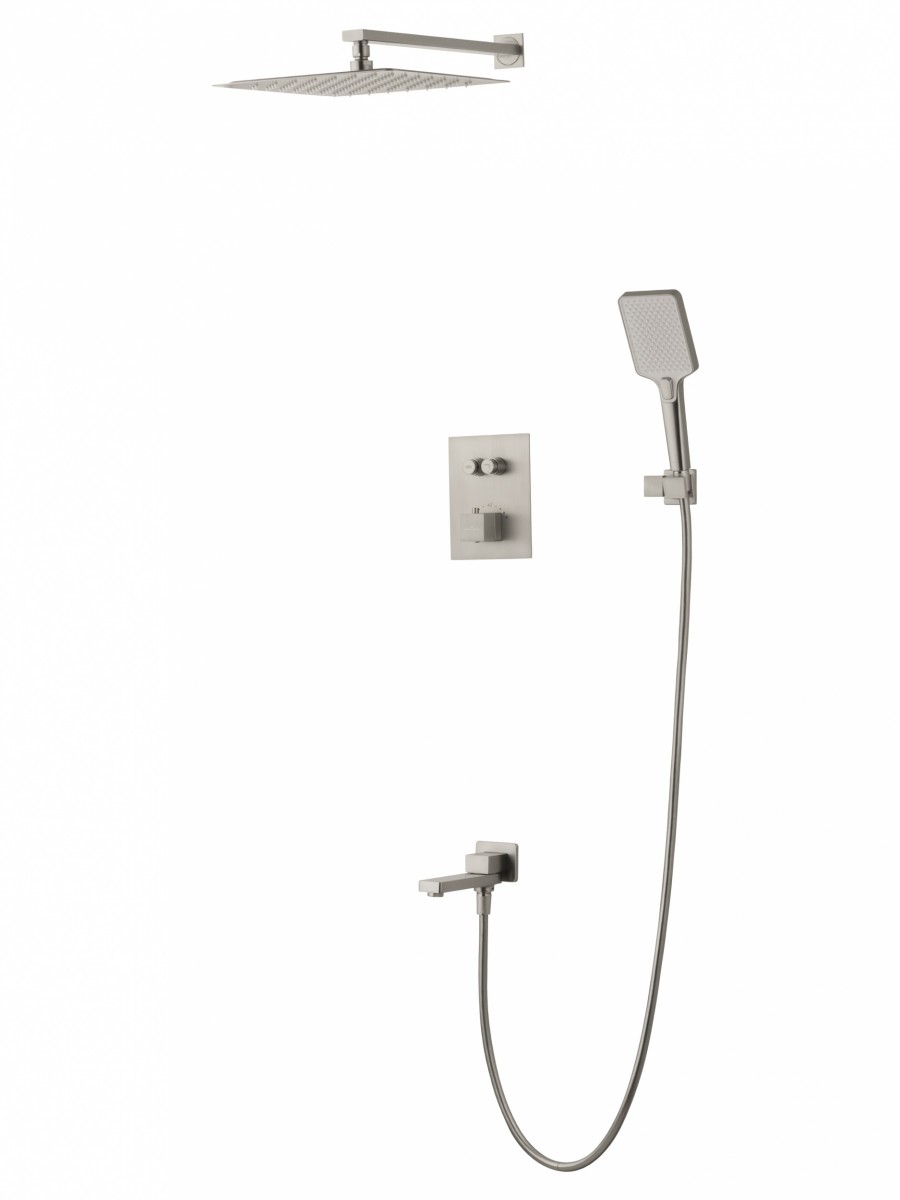 Встраиваемая душевая система Wonzon & Woghand WW-88929003-BN (брашированный никель) с термостатом