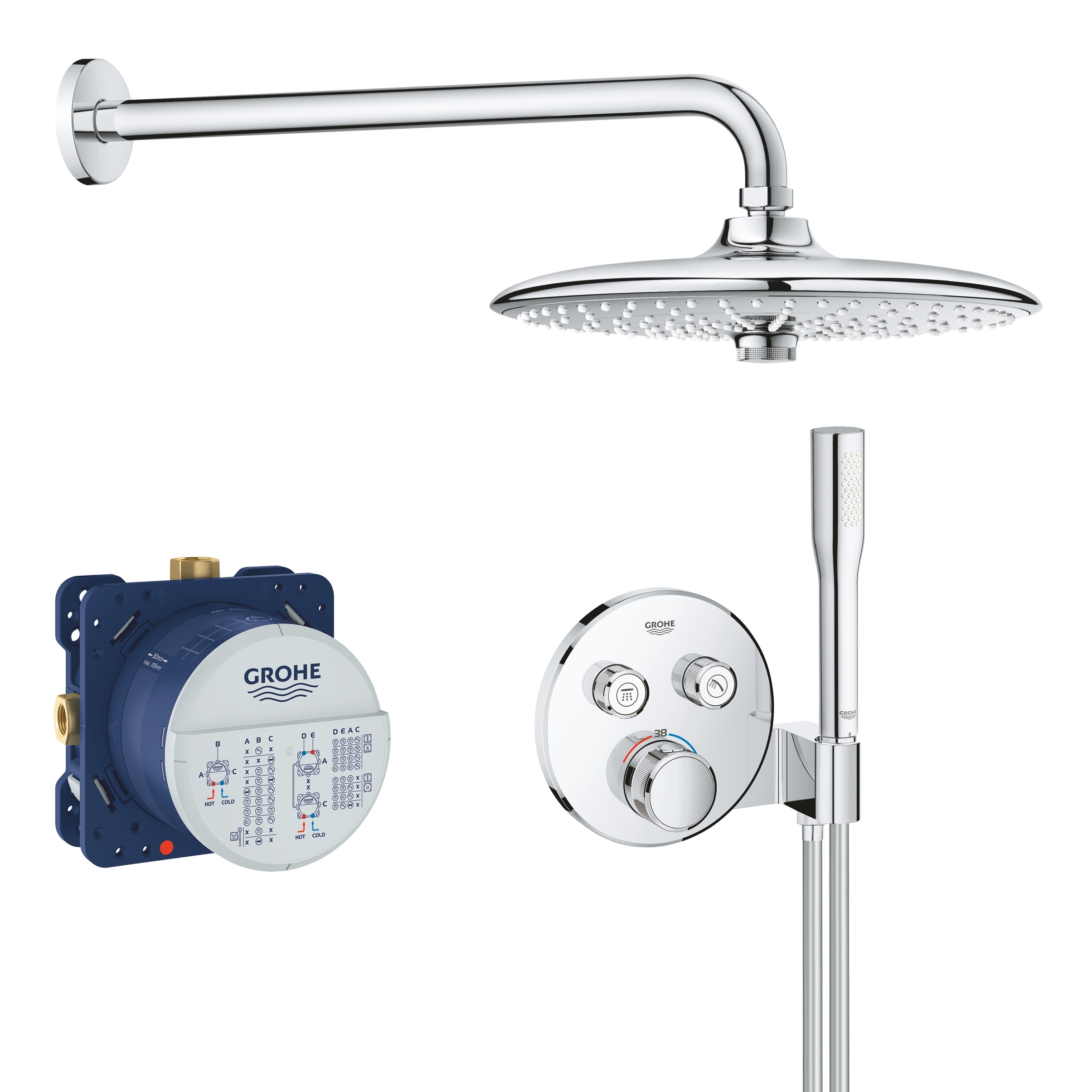 Встраиваемая душевая система Grohe Grohtherm SmartControl 34744000 (хром)
