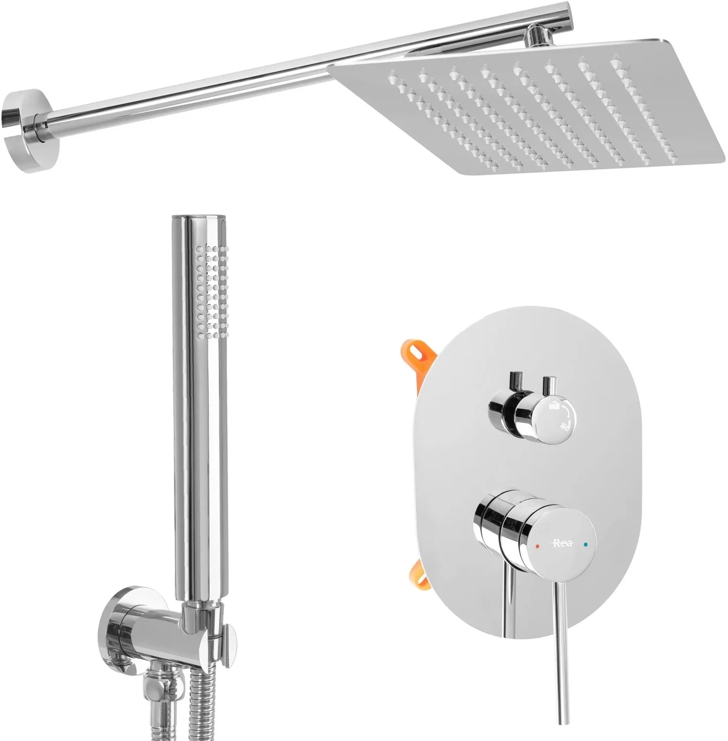 Встраиваемая душевая система Rea Oval+Box REA-P8415 (хром)