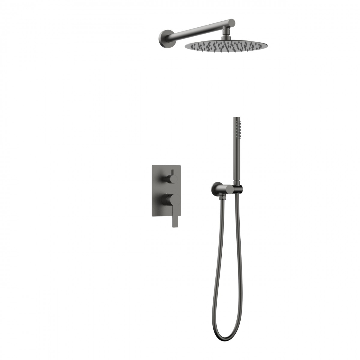 Встраиваемая душевая система Vincea Linea VSFW-4LN0GM (вороненая сталь)