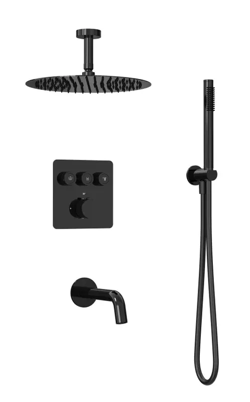 Встраиваемая душевая система Milleau Tissage TERMO 3SBIT/802-GB (черный) с термостатом