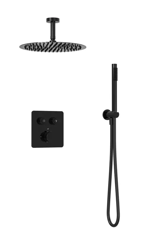 Встраиваемая душевая система Milleau Tissage TERMO 2SBIT/802-GB (черный) с термостатом