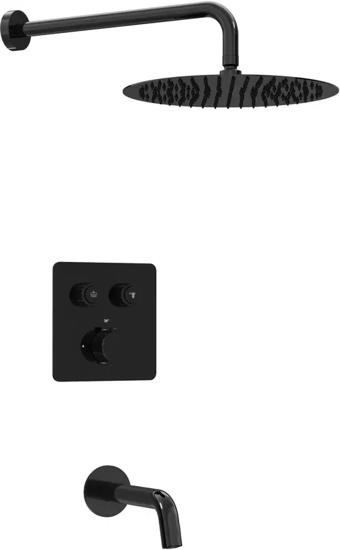 Встраиваемая душевая система Milleau Tissage TERMO 2SBIT/324.1-GB (черный) с термостатом