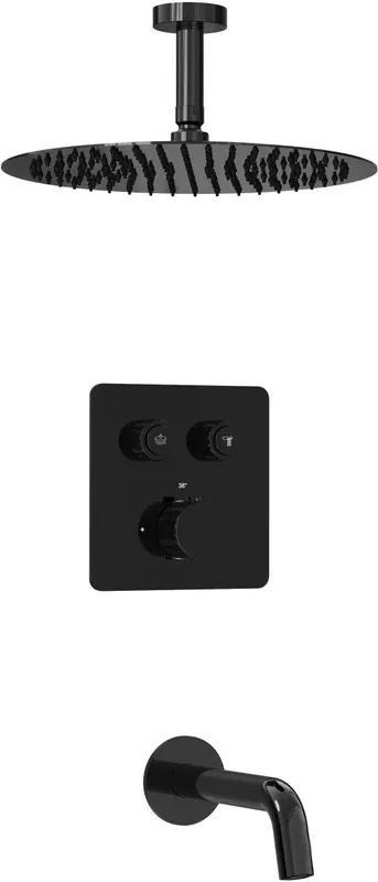 Встраиваемая душевая система Milleau Tissage TERMO 2SBIT/324.2-GB (черный) с термостатом