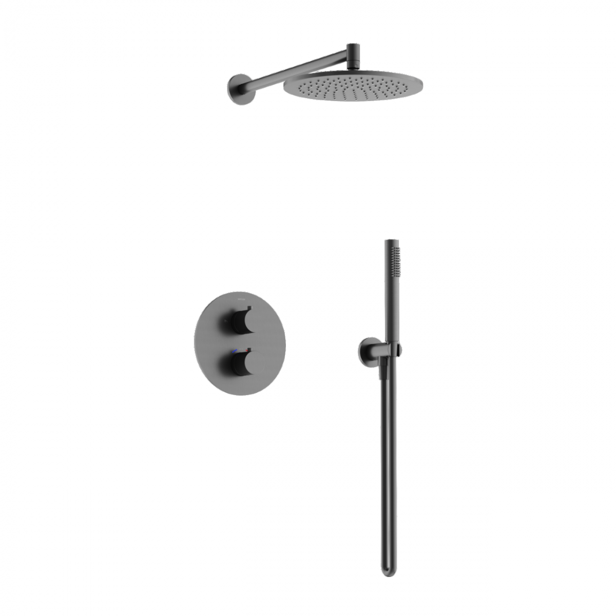 Встраиваемая душевая система Sancos Etna SC9010GG (вороненая сталь) с термостатом