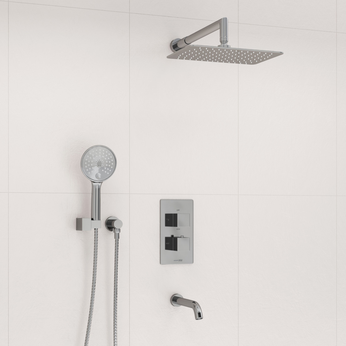 Встраиваемая душевая система с термостатом WasserKRAFT  Alme A171519 Thermo (хром)