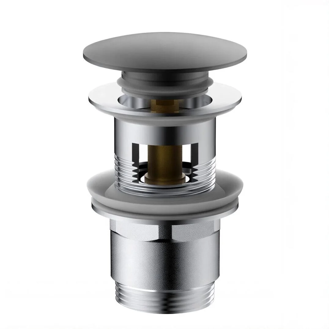 Донный клапан Vincea  DPU-1B01GM (вороненая сталь)