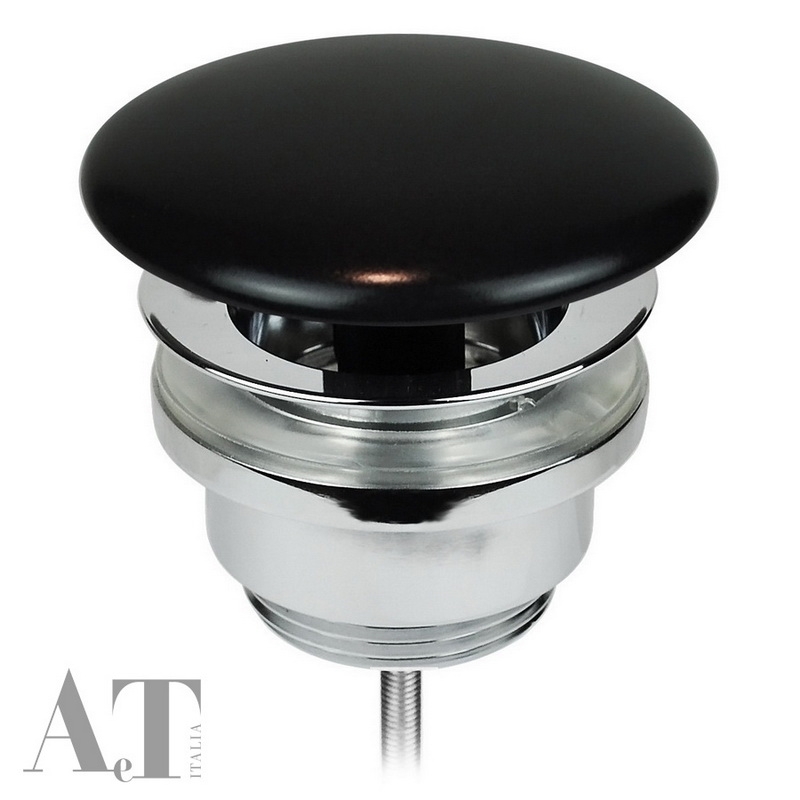 Донный клапан для раковины AeT A038105 clic-clack (черный матовый)