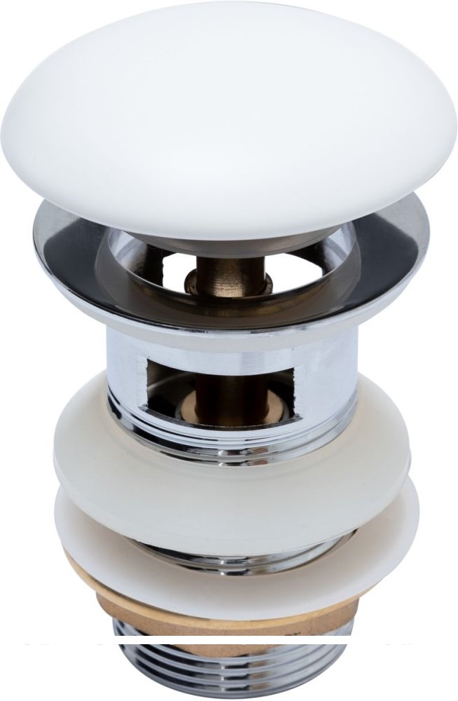 Донный клапан Aquanet click-clack 333928 (белый матовый)