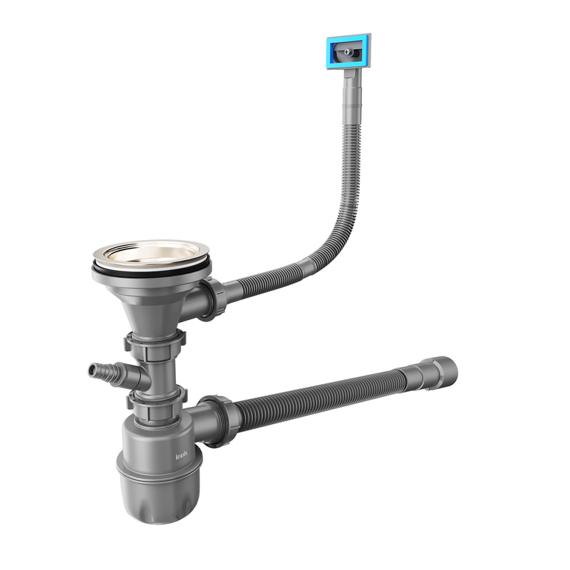 Сифон бутылочный для раковины IDDIS Optima Home 900CVG1P10VD (серый)