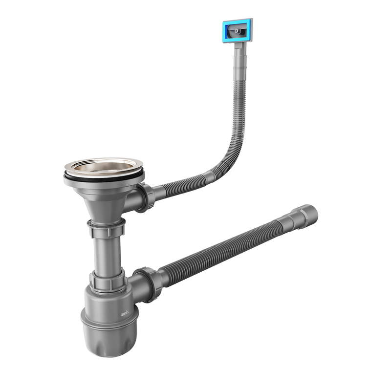 Сифон бутылочный для раковины IDDIS Optima Home 900CVG0P10VD (серый)
