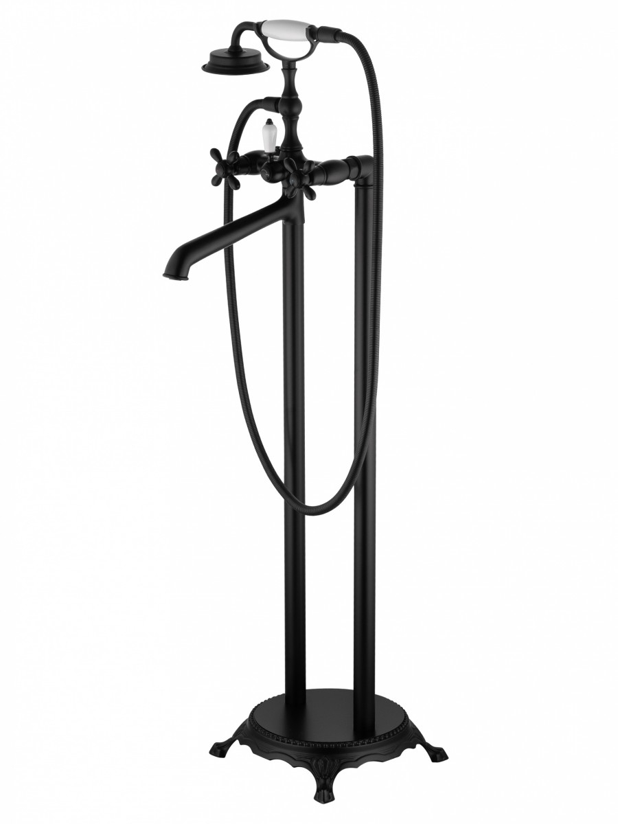 Смеситель напольный для ванны Wonzon & Woghand RETRO WW-88649020-MB (чёрный матовый)