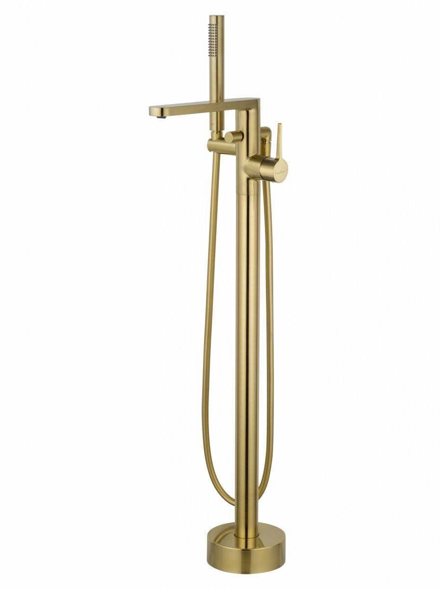 Смеситель напольный для ванны Wonzon & Woghand STICK WW-88649901-BG (брашированное золото)