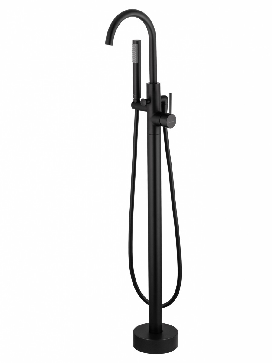 Смеситель напольный для ванны Wonzon & Woghand STICK WW-88649017-MB (чёрный матовый)