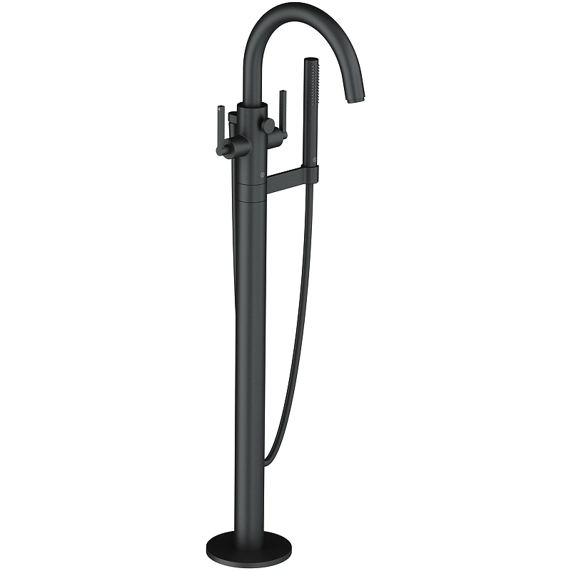 Смеситель напольный для ванны Kludi Nova Fonte Puristic 205903915 (чёрный матовый) внешняя часть