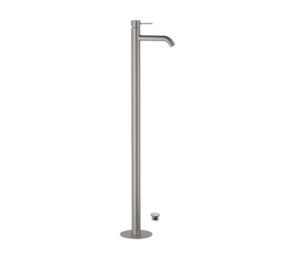 Смеситель напольный для раковины Remer X Style INOX SSX18 (нержавеющая сталь матовая)