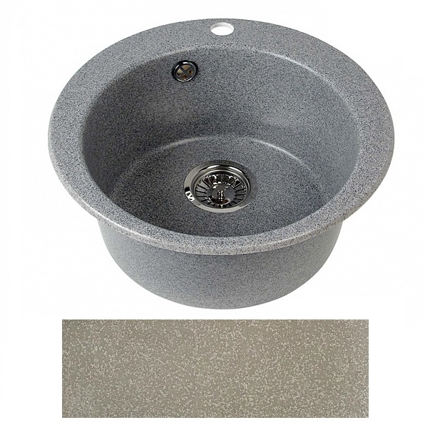 Мойка кухонная Aquaton Иверия 48 480*480 мм (серый шелк)