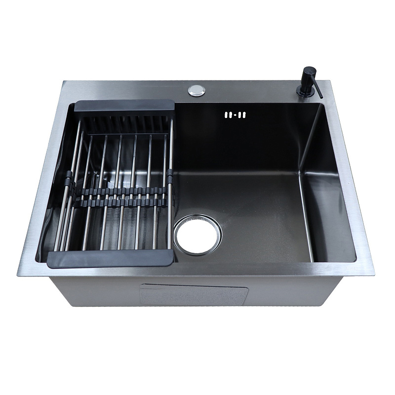 Кухонная мойка Azario Nicole AZB6050N 600*500 мм (чёрный)