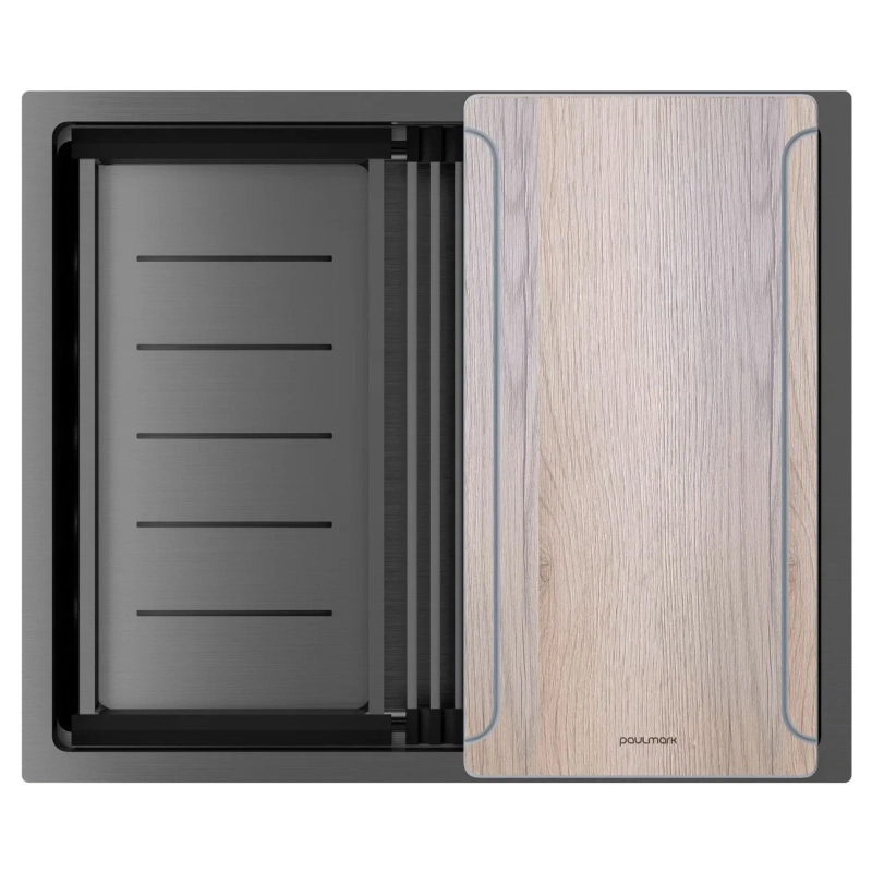 Кухонная мойка Paulmark Next Multi Sink PM785445-GM 540*450 мм (вороненая сталь)
