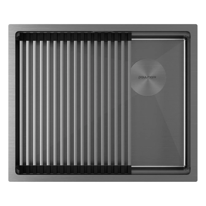Кухонная мойка Paulmark Next Pro PM705445-GM 450*540 мм (вороненая сталь)